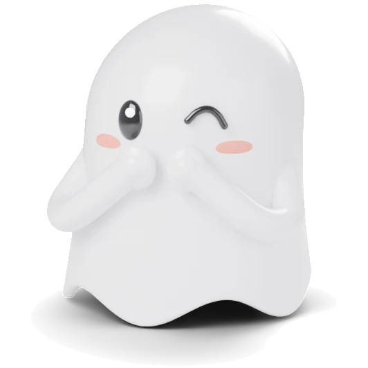 The ghost with both hands over its mouth