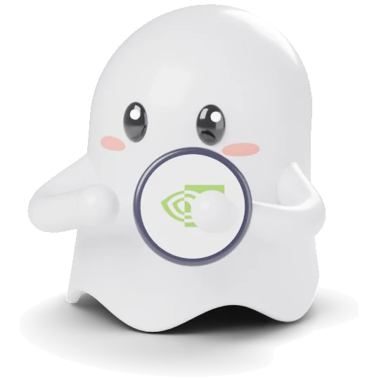 The ghost holding an NVIDIA coin